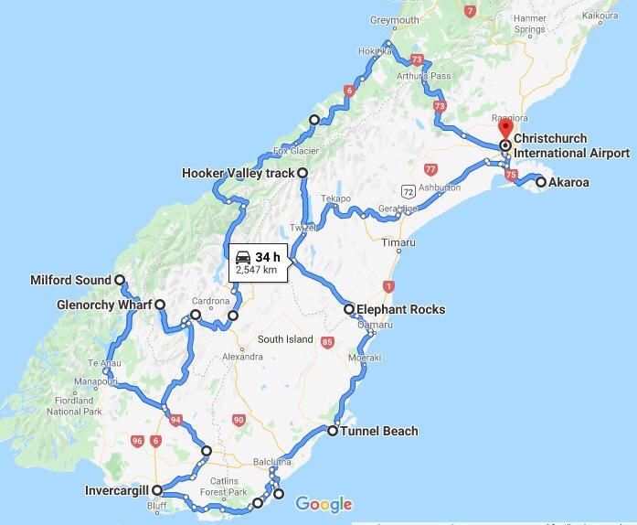 Itinerary Kuala Lumpur to Christchurch